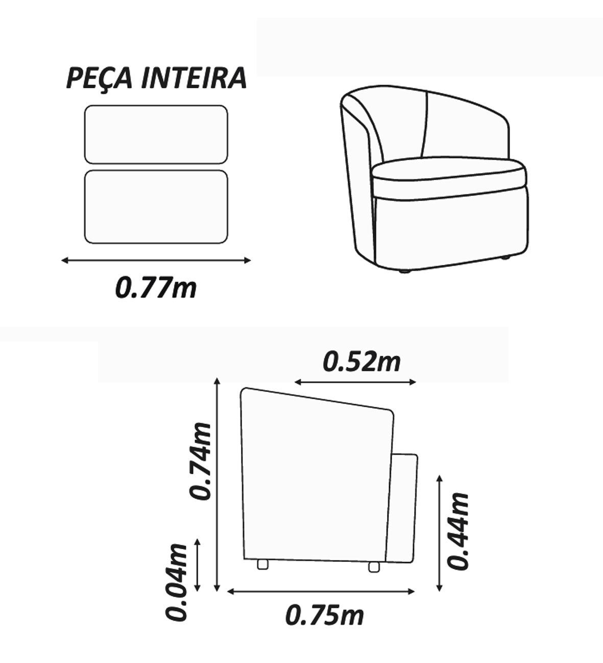 Medidas Poltrona Charm